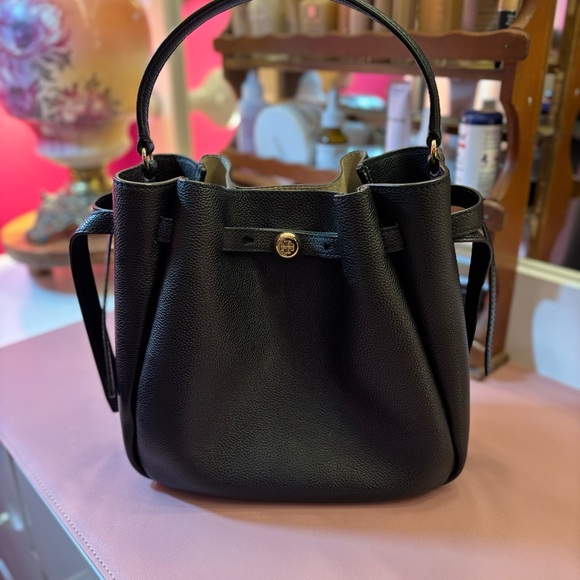 Tory Burch Handbags - TORY BURCH ROMY SUEDE BUCKET BAG- IN BLACK